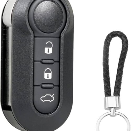 3 Button Car Key Case Compatible with Fiat 500L 500C 500 Ducato Doblo Grande Punto Evo Panda Bravo Lancia Delta Fiorino Qubo Scudo Stilo Car Key Shell Remote Control Replacement Key