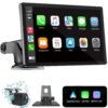 Wireless carplay navigation Touchscreen portable car media player with wireless stereo auto linking