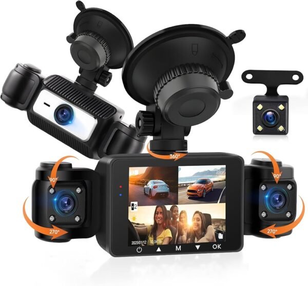 4 Channel Dash Cam Car 360 with 4 Camera FHD 1080P Front and Rear