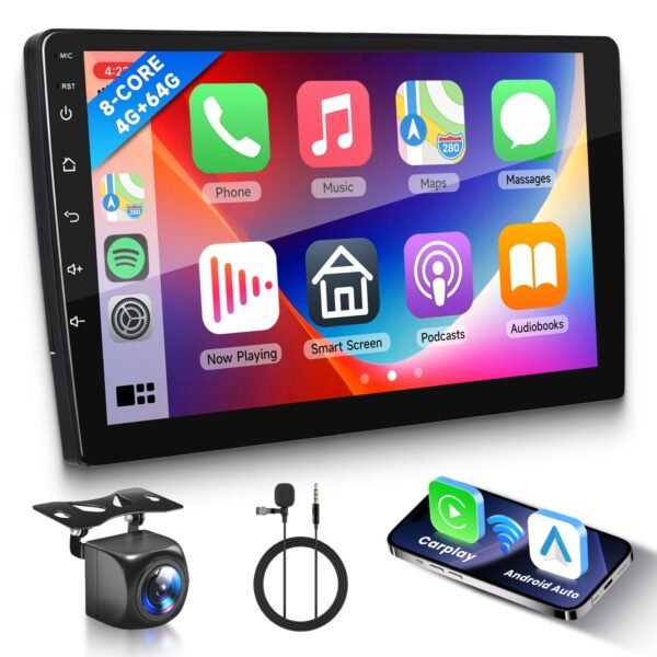 Carplay screen Android wireless car media player with IPS screen and reversing function