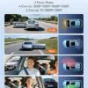360 Dash Cam Front and Rear Inside 4 Channel Dash Camera for Cars FHD 1080P
