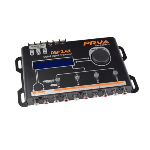 PRV AUDIO DSP 2.4X 4 Channel Digital Signal Processor with Sequencer Car Audio Crossover and Integrated Equalizer